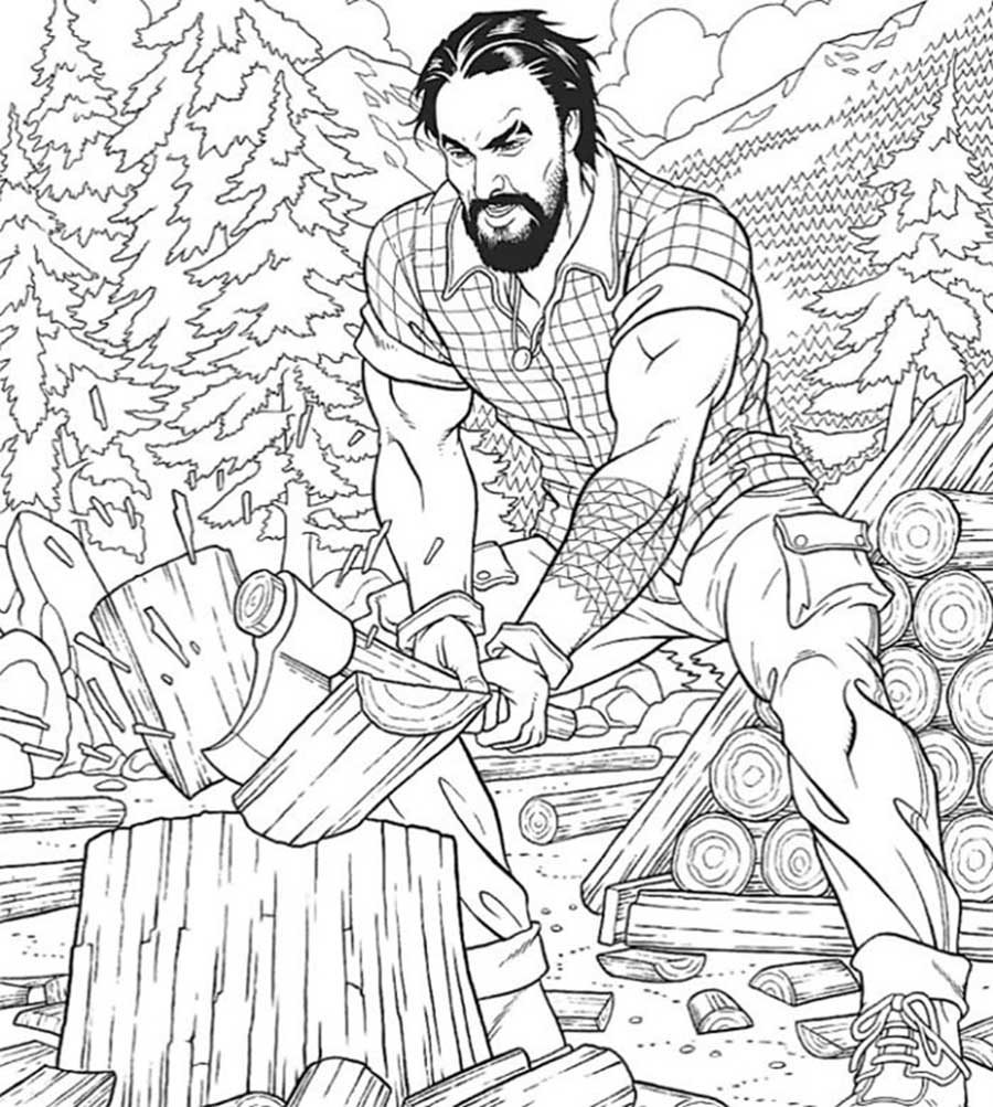 relieve your stress with this Jason Momoa colouring book