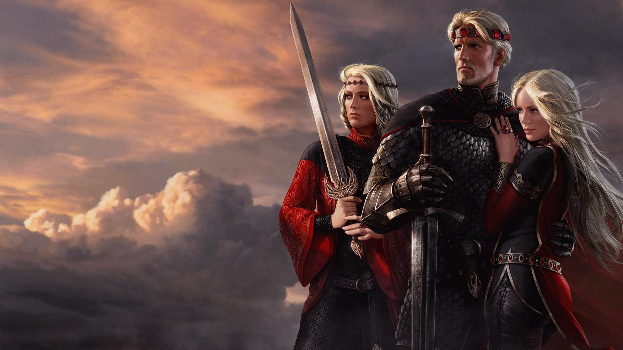 aegon visenya and rhaenys targaryen fanart